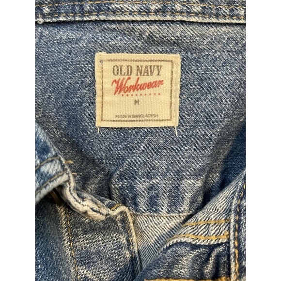 MENS OLD NAVY Workwear Blue DENIM JACKET Size Medium M Casual Collared Button - Picture 4 of 5